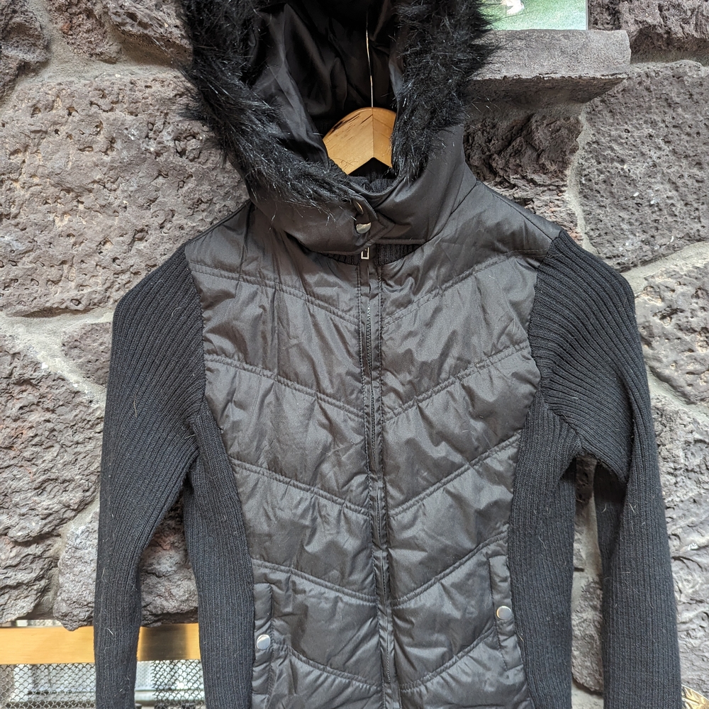 Ashley By 26 International Quilted Black Puffer Coat